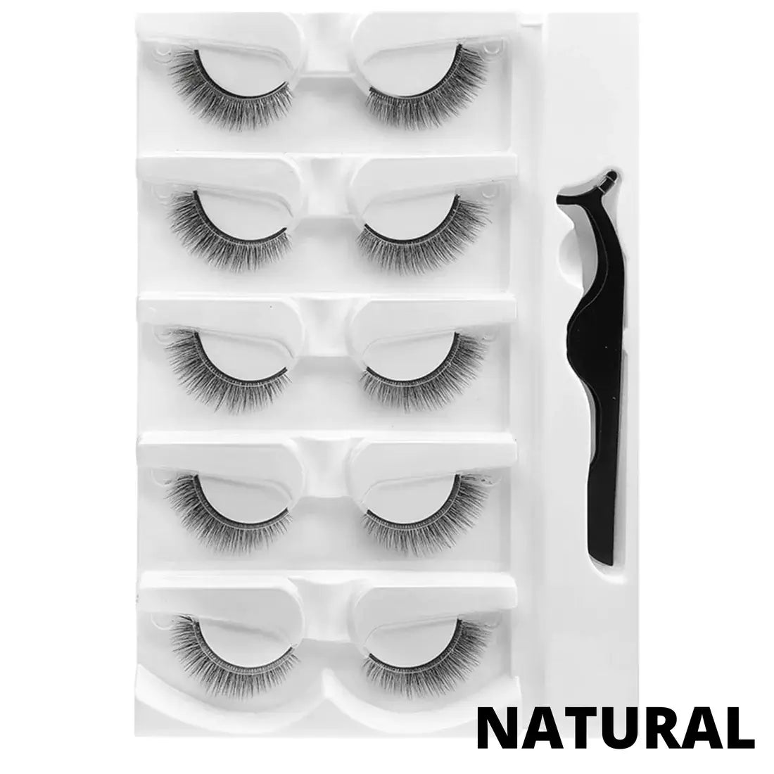 Kit com 5 Pares de Cílios Reutilizáveis + Pinça de Brinde - Imagem 2