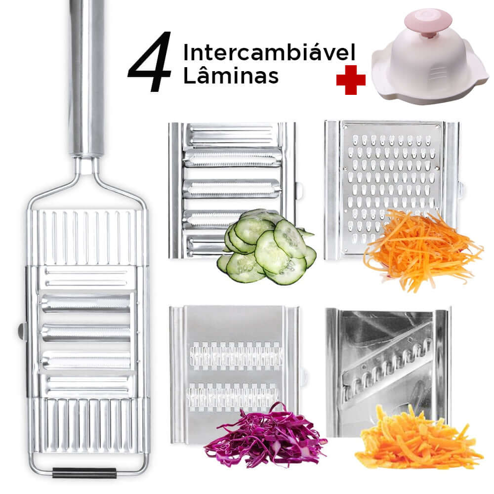 Ralador Profissional de Legumes Multiuso Com 4 Lâminas - Imagem 2