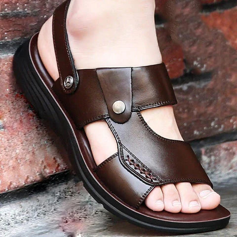 Sandália Masculina de Couro Verão Comfort - Imagem 5