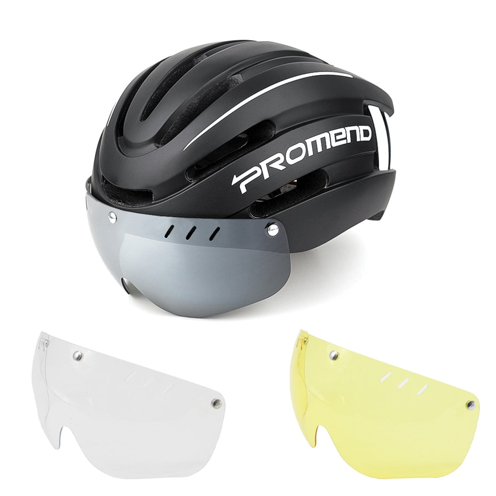 Capacete Ciclismo com Luz Traseira e Viseira Magnética Masculino/Feminino Promend - Imagem 13