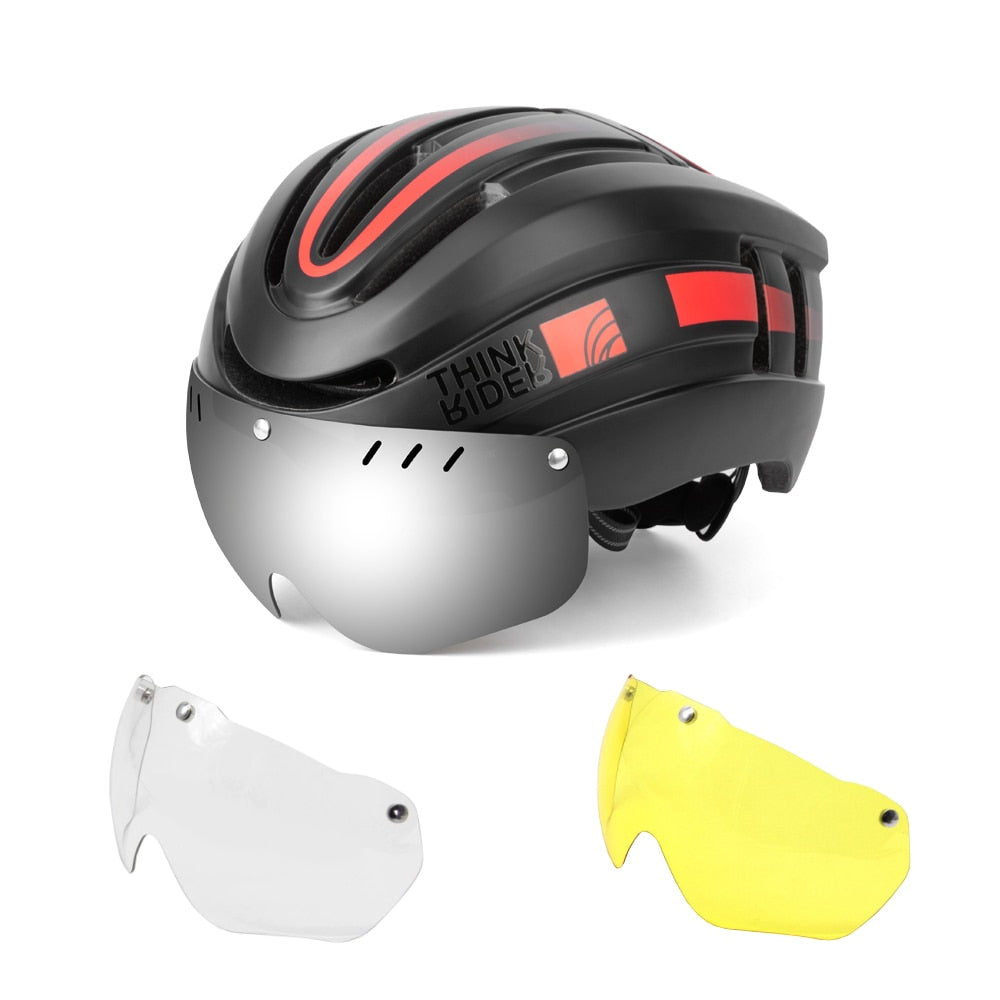 Capacete Ciclismo com Luz Traseira e Viseira Magnética Masculino/Feminino Promend - Imagem 12