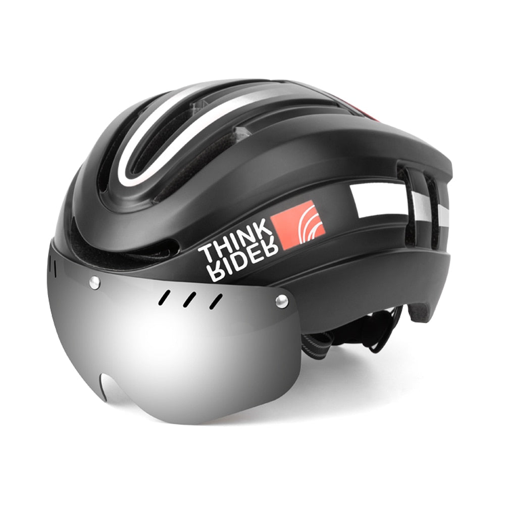 Capacete Ciclismo com Luz Traseira e Viseira Magnética Masculino/Feminino Promend - Imagem 5