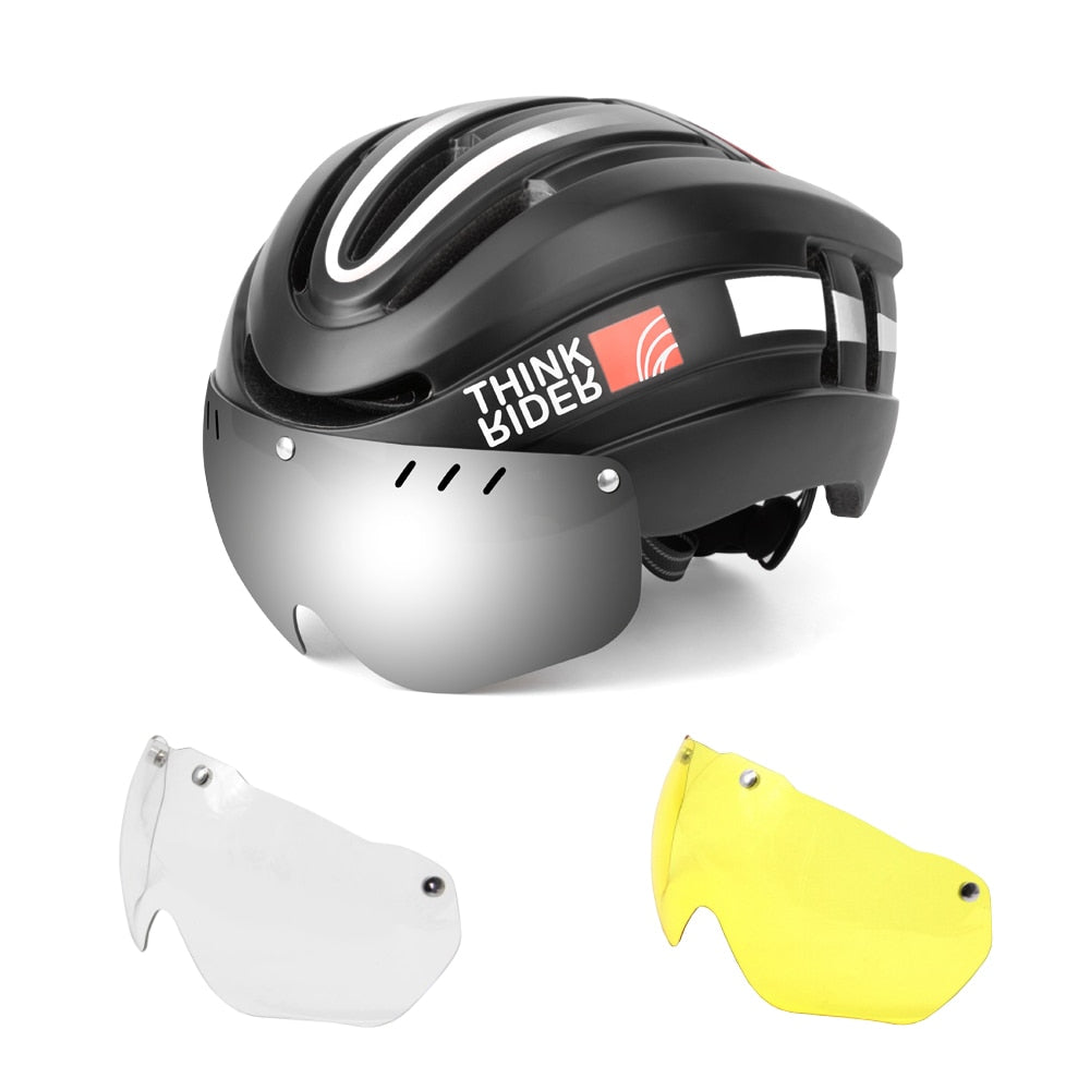 Capacete Ciclismo com Luz Traseira e Viseira Magnética Masculino/Feminino Promend - Imagem 8