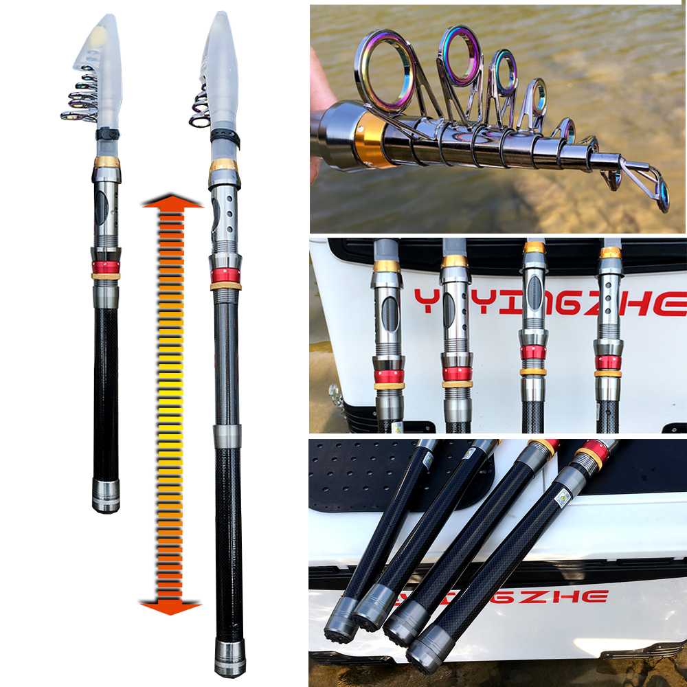 Vara de Pesca Telescopia em Fibra de Carbono com Molinete Drag 10kg - Imagem 5