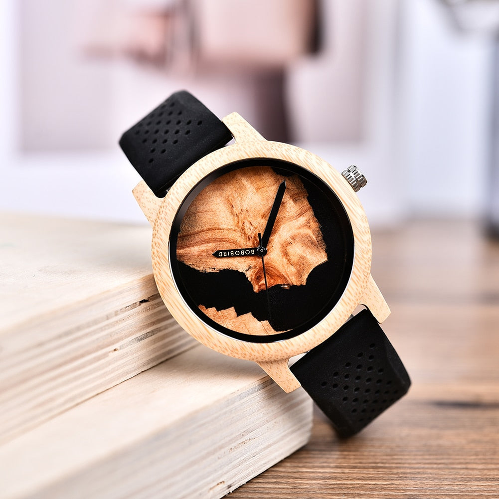 Relógio Masculino Feminino Bamboo Wood - Imagem 9