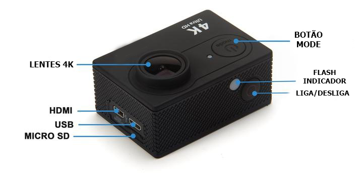 Câmera EKEN 4K Ultra HD Recarregável à Prova d'água Com Wi-fi - Frete Gratis - Imagem 7
