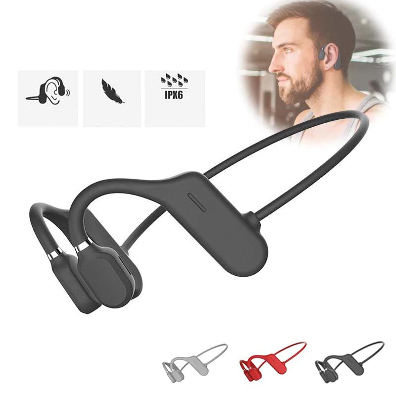 Fone de Ouvido por Condução Óssea Bluetooth 5.0 | Resistente a Água