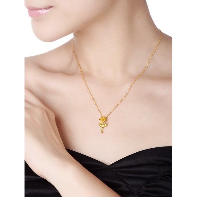 COLAR ROSA EM PRATA 925 BANHADO A OURO 24K✨ - Imagem 2