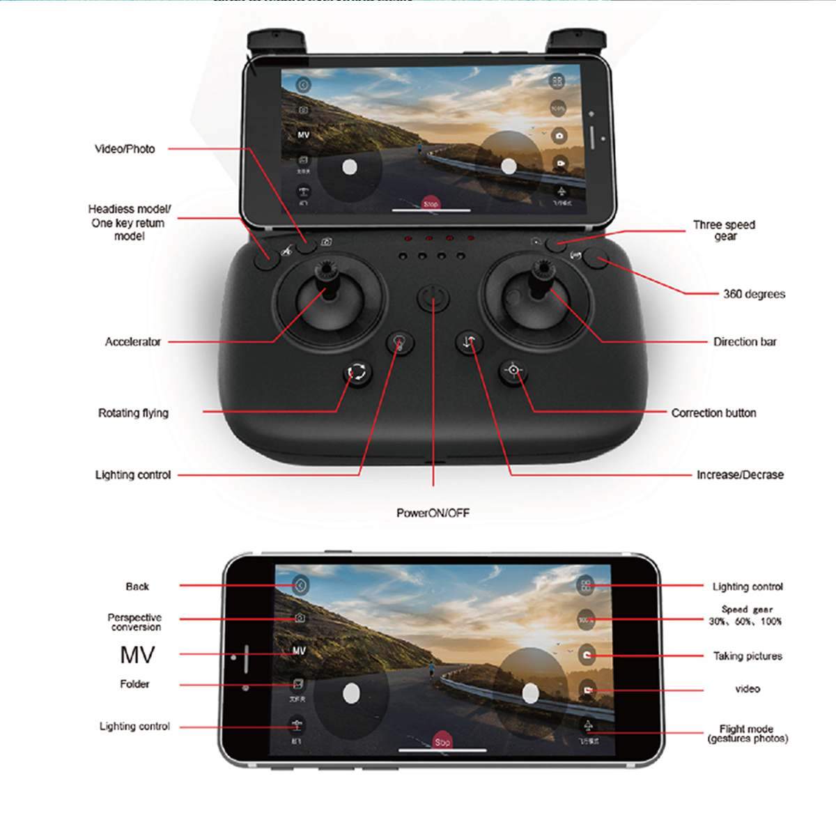 Drone Com Camera HD 1080P L103 GPS WIFI Helicóptero de controle remoto - Frete Gratis - Imagem 10