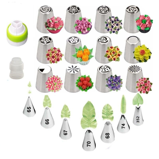 Kit Chef Confeiteiro 32 Pçs - Bicos de Confeitaria Profissional - Frete Gratis
