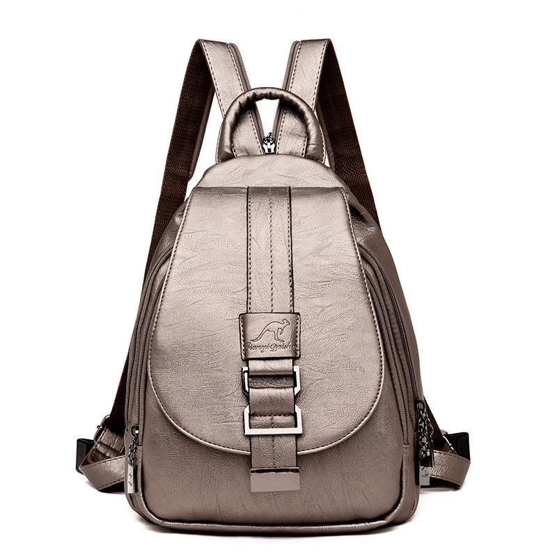 Mochila De Couro Genuíno Leny - Frete Gratis - Imagem 11