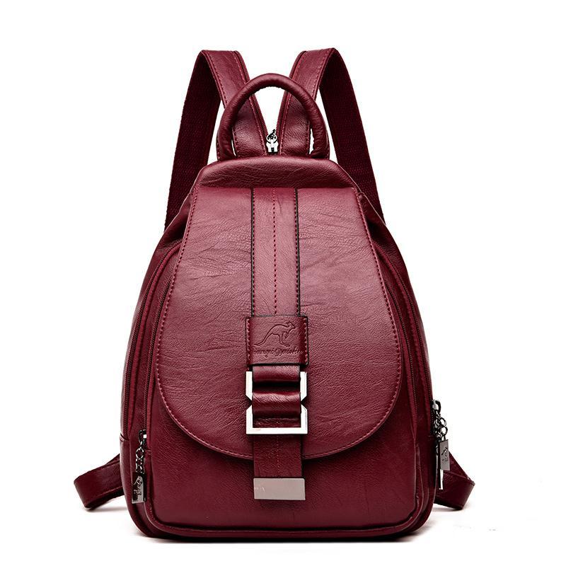 Mochila De Couro Genuíno Leny - Frete Gratis - Imagem 9