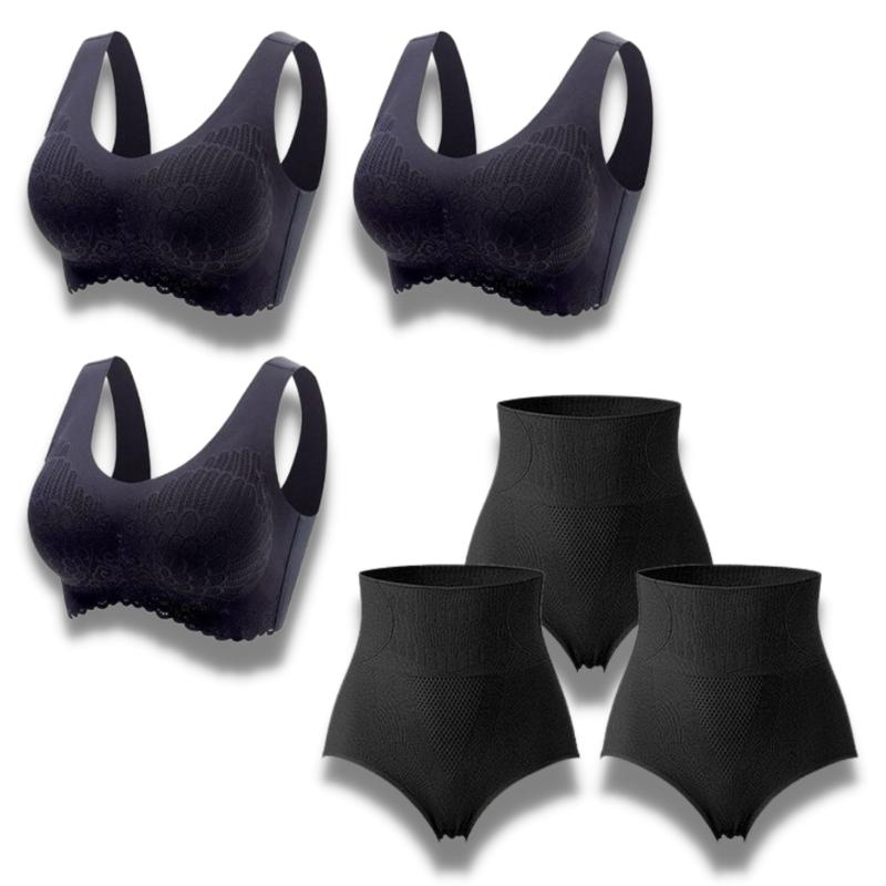 Kit Comfort / 3 Sutiã Top Comfort +3 Calcinhas Modeladoras - Imagem 2