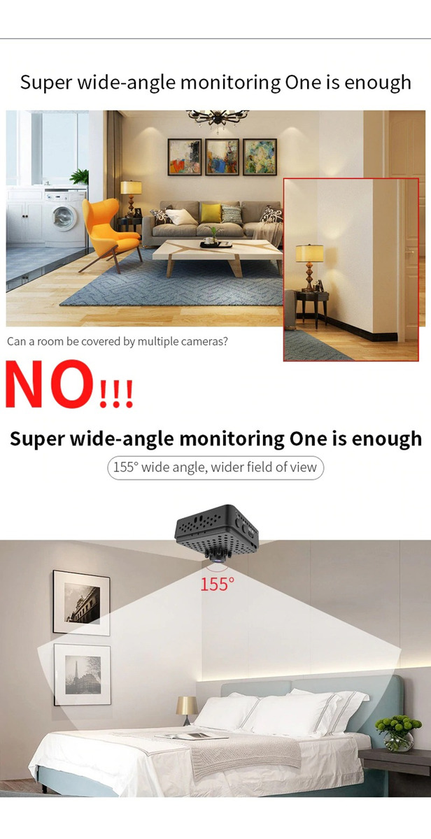 Mini Câmera Wifi Full 1080p Night Vision Monitor De Seguranç - Imagem 4