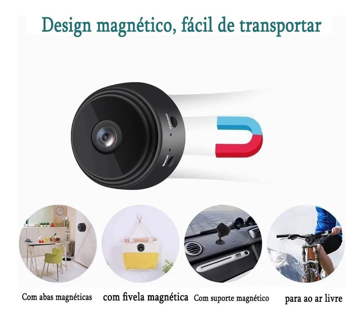Mini Câmeras De Segurança Wifi 1080p Hd Sem Fio Escondidas - Imagem 4