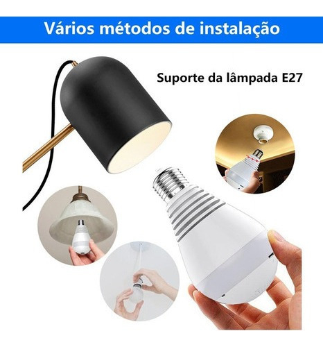 Camera Ip Lampada Segurança 360 Visão Noturna Espia Wifi Hd - Imagem 9