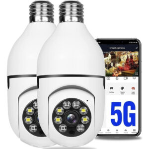 2pcs 5g Wifi Lâmpada Prova D'água Câmera Segurança 1080p