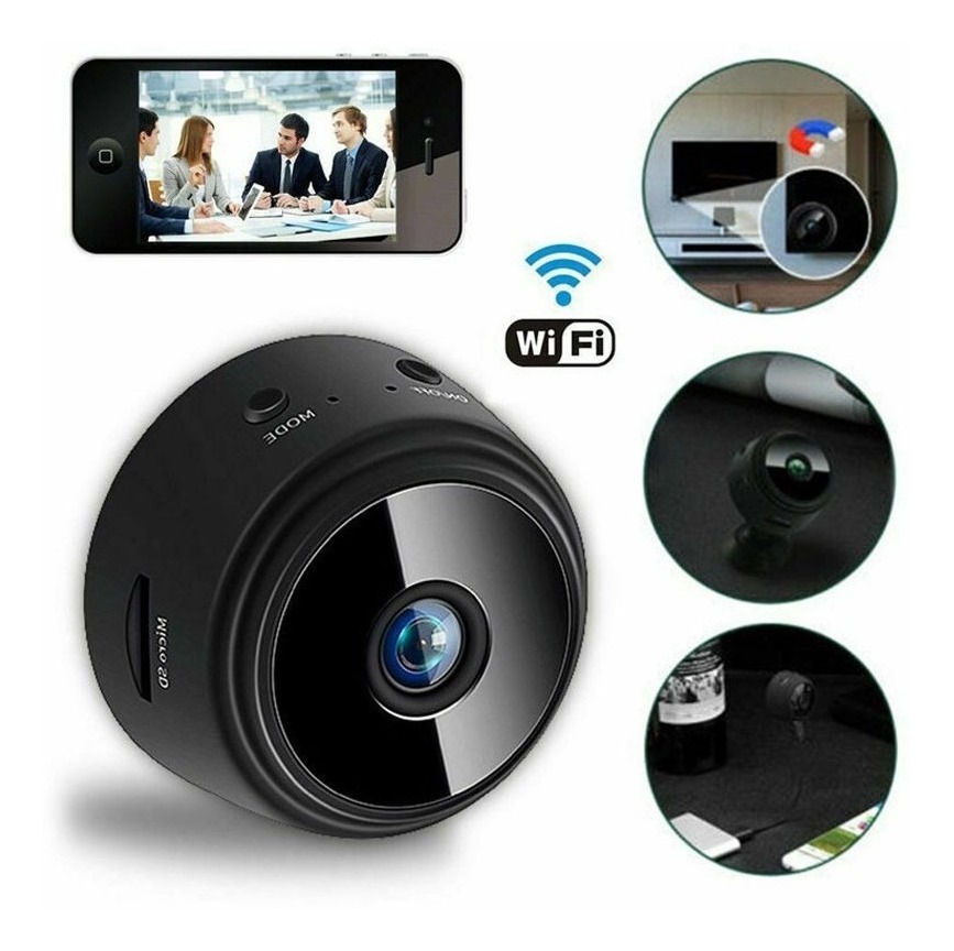Mini Câmera Wifi Ip Infra Espiã Portátil Via App Celular