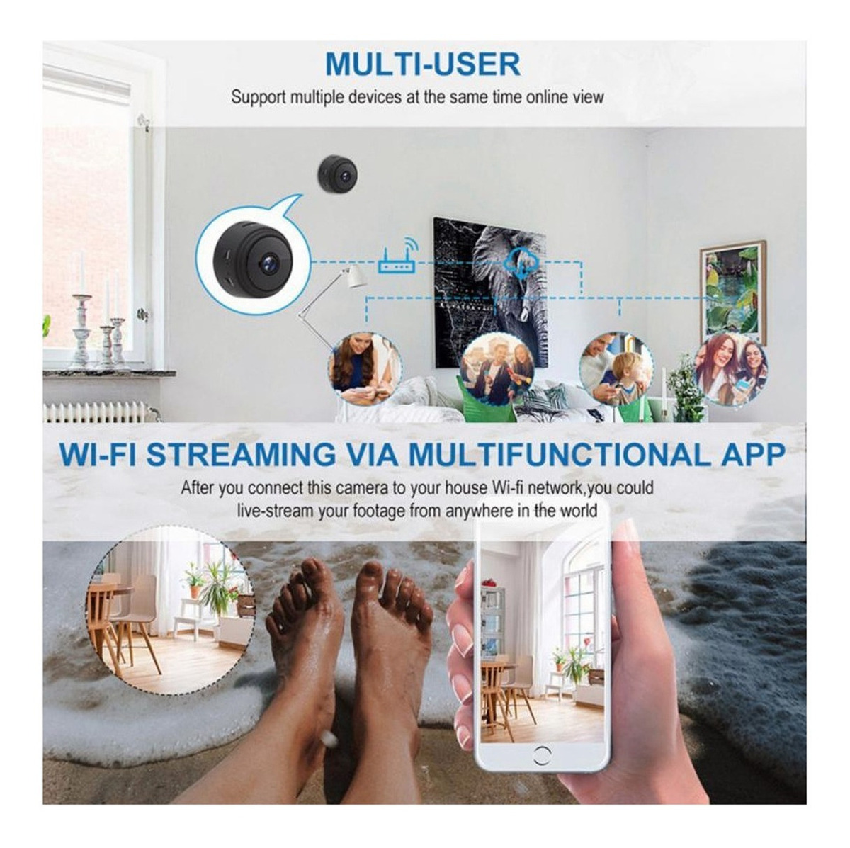 Mini Câmeras De Segurança Wifi 1080p Hd Sem Fio Escondidas - Imagem 9
