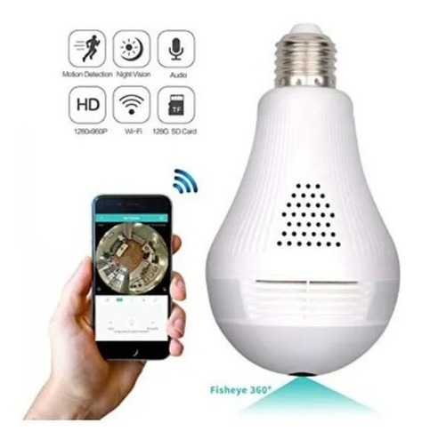Lâmpada Espiã De Câmera Ip Icsee Icsee 360° Hd Wifi - Imagem 2