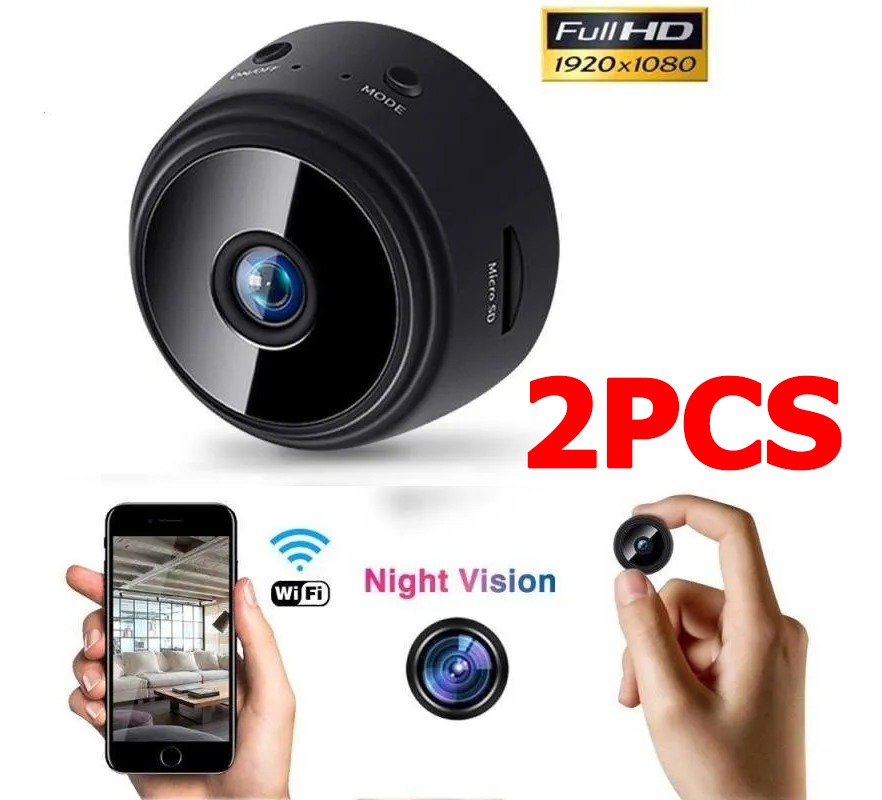 2pcs Espia Segurança Hd Wireless Mini Micro Camera