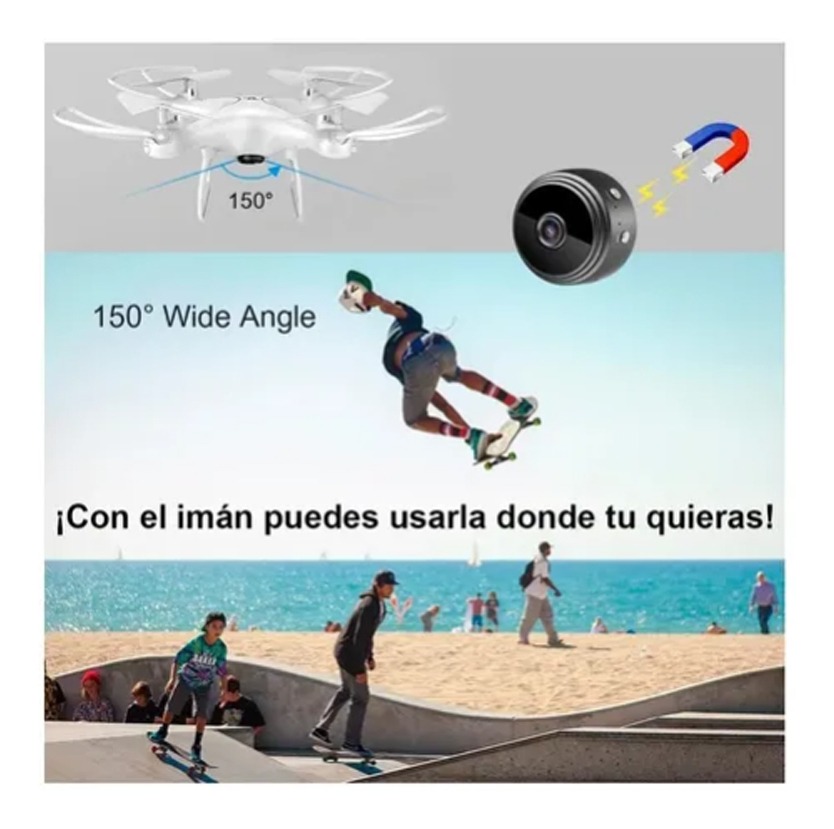 Wifi Câmera Espiã 3,5 Cm Ímã 1080p Drone Android Seguran - Imagem 3