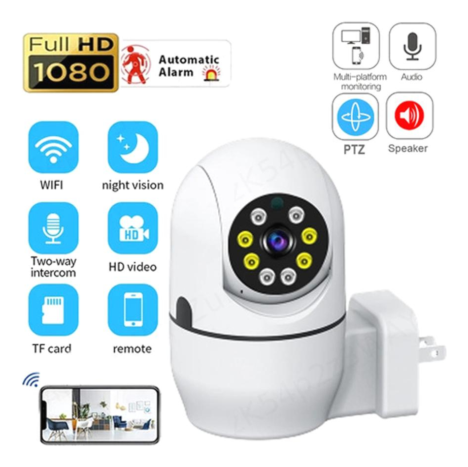 Câmera De Vigilância Sem Fio Wifi, Áudio Bidirecional, 1080p