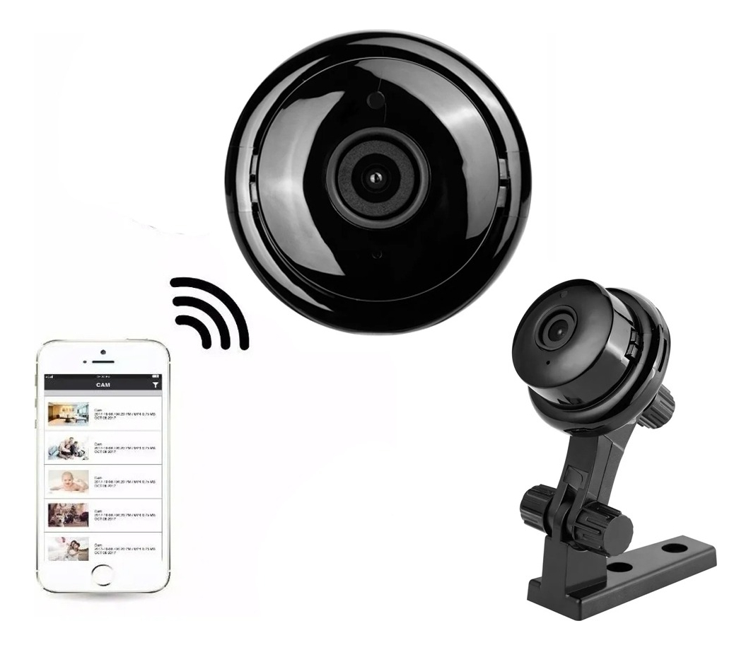 Mini Câmera Espiã Com Infravermelho Wifi Visão Noturna