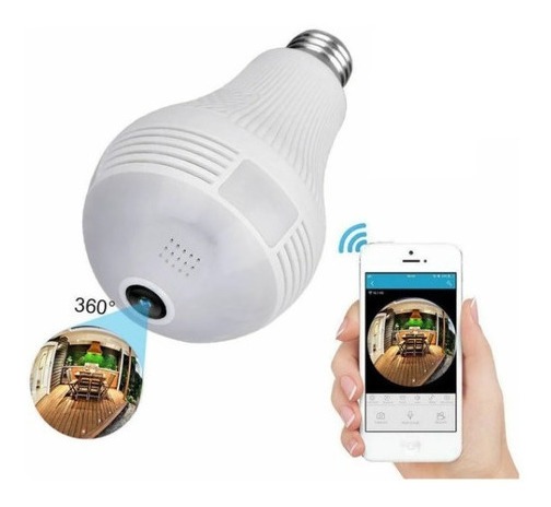 Lâmpada Espiã De Câmera Ip Icsee Icsee 360° Hd Wifi
