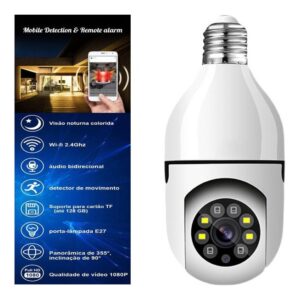 Nova Câmera Lâmpada De Segurança Inteligente Rotativa Wifi
