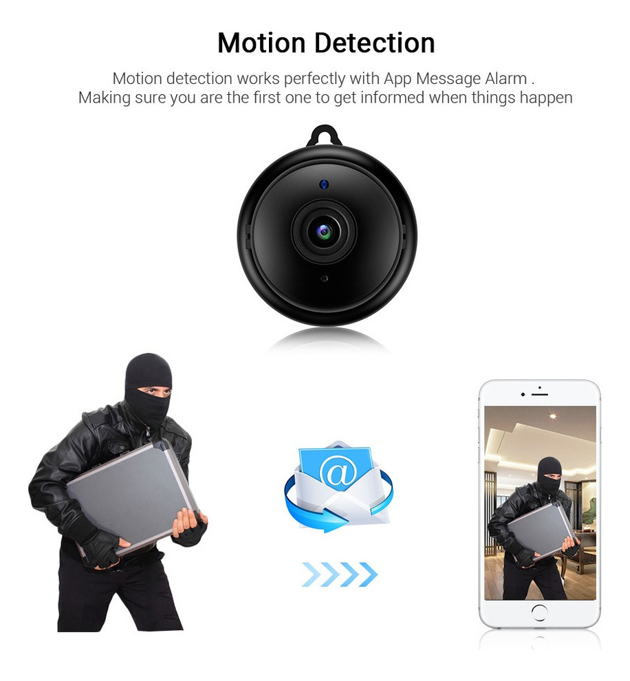 Mini Camera Espiã Wifi Ip Discreta Via App Celular Portatil - Imagem 9