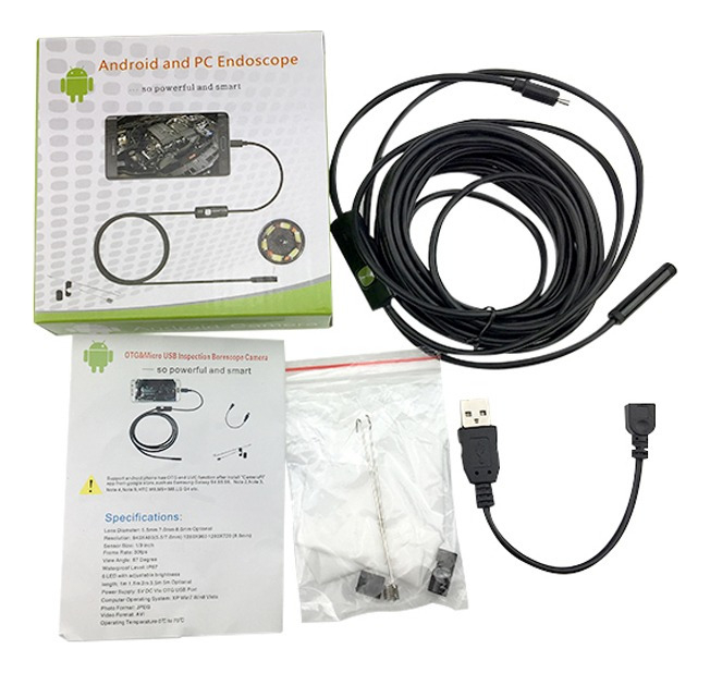 10m An97 Android Ip67 Cabo Usb Endoscopia Câmera, Lente De 7 - Imagem 7