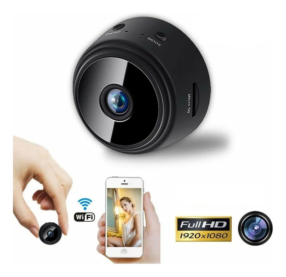 Mini Câmera Vigilância Wifi Magnético Usb Angulo150 Graus