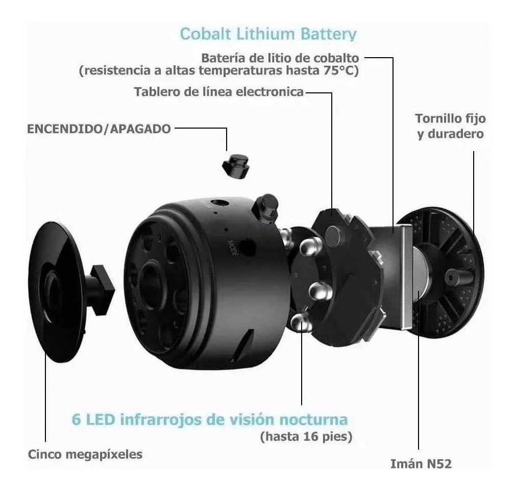 Camara De Segurança Residencial Wifi Hd Bateria Sem Fio Mini - Imagem 2