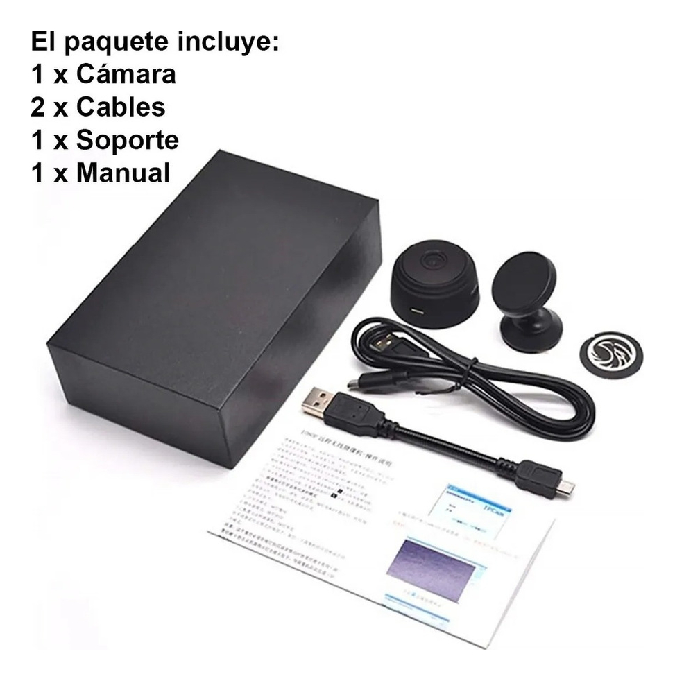 Mini Câmera Espiã Visão Noturna Hd Detecta Movimento Micr - Imagem 3