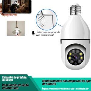 Câmera Vigilância Interna Inteligente Robô Giratória Hd Wifi