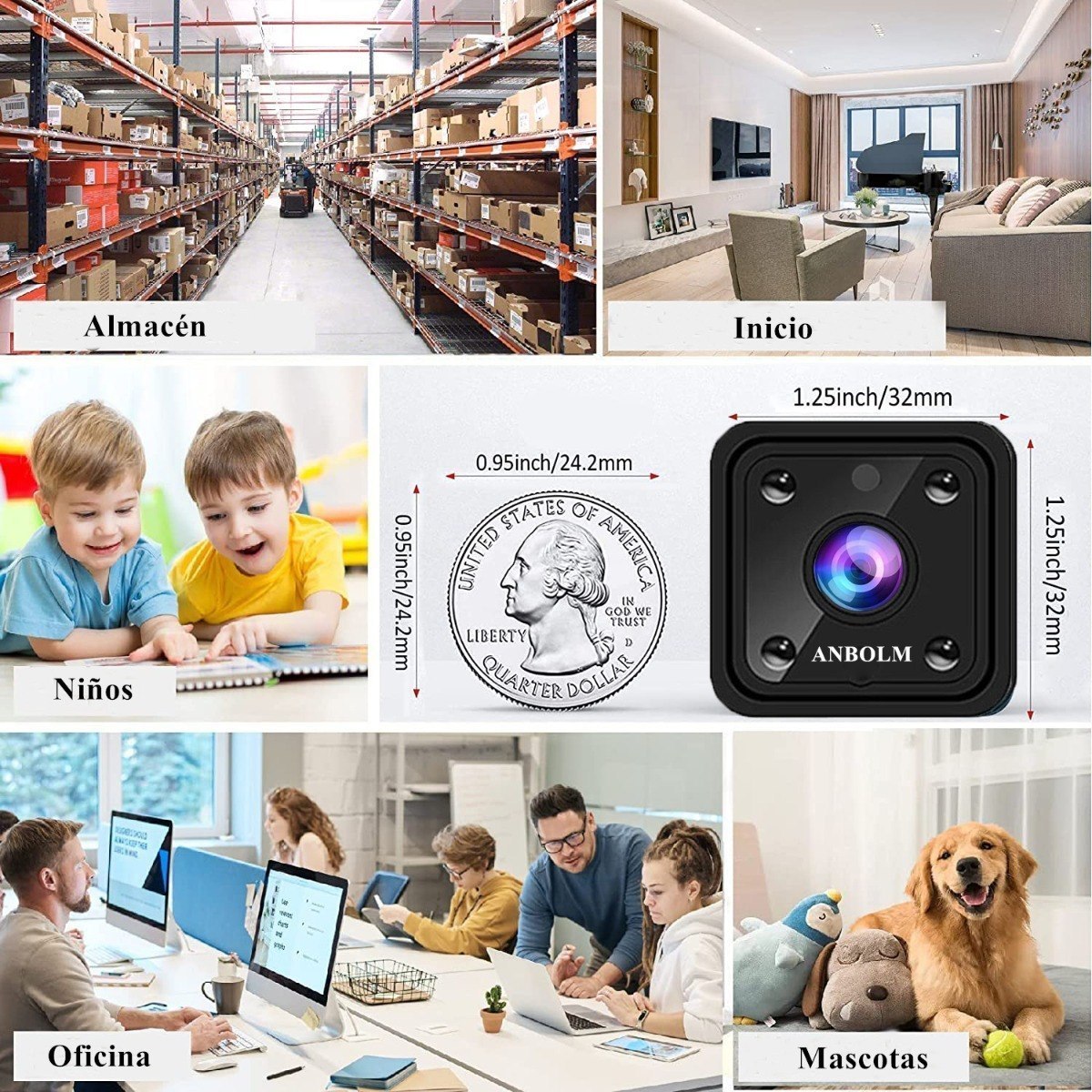 2 Peças De Mini Câmera Espiã Wifi Hd 1080p Com Visão Noturna - Imagem 8