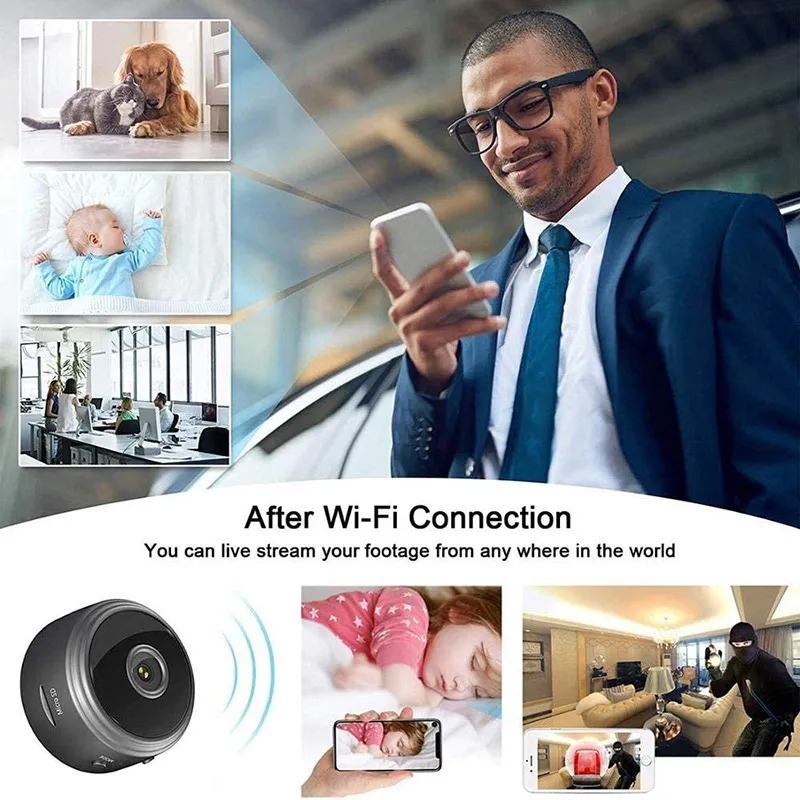 2pcs Espia Segurança Hd Wireless Mini Micro Camera - Imagem 2
