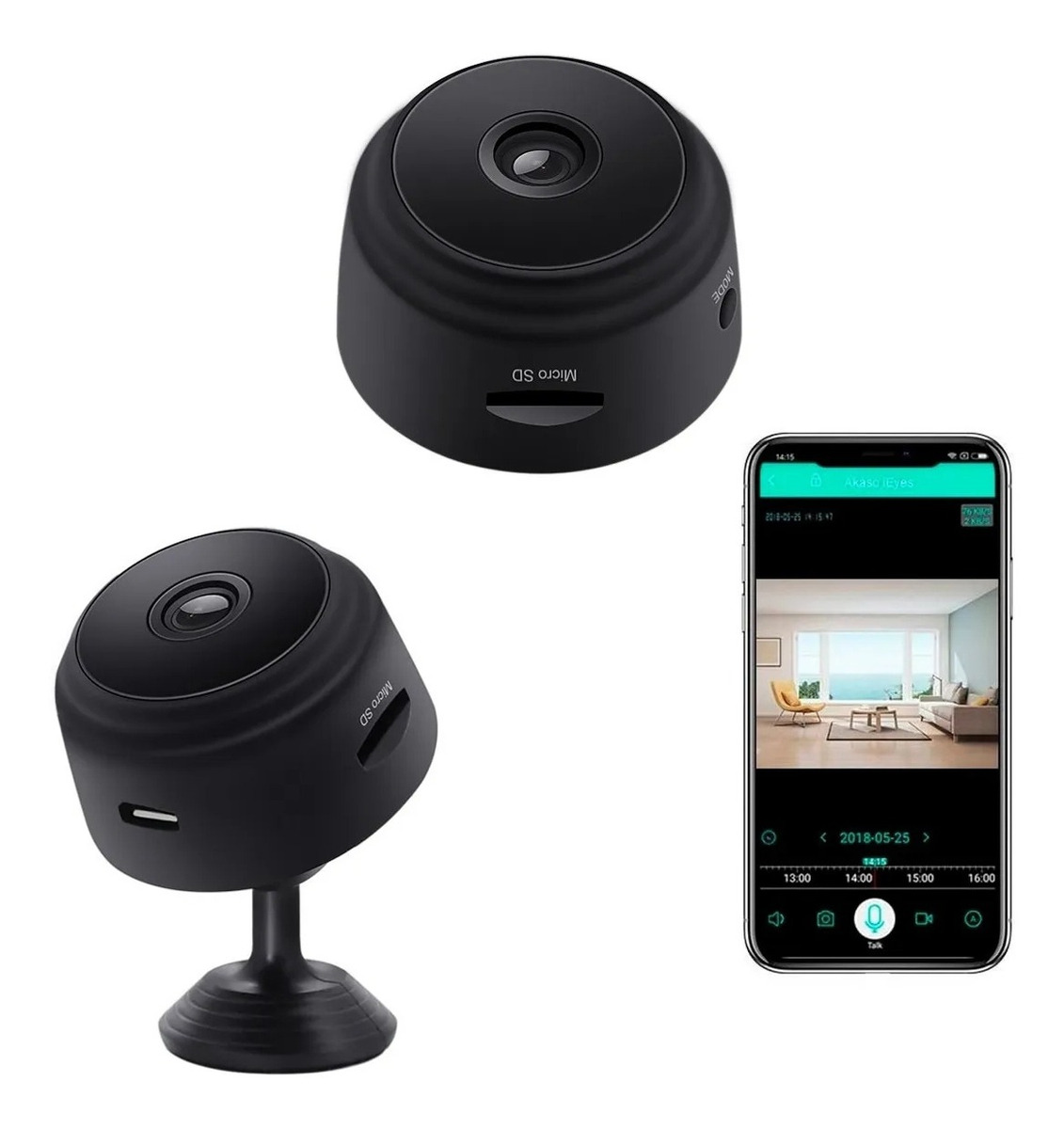 Wifi Ip Mini Spy Câmera Full Hd Microfone Vídeo App