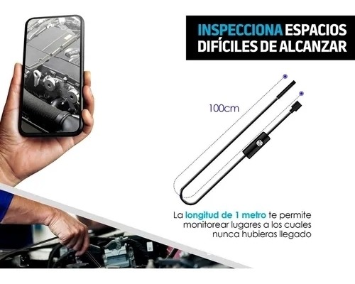 Câmera Endoscópio Usb 1 Metro Led Para Android - Imagem 5