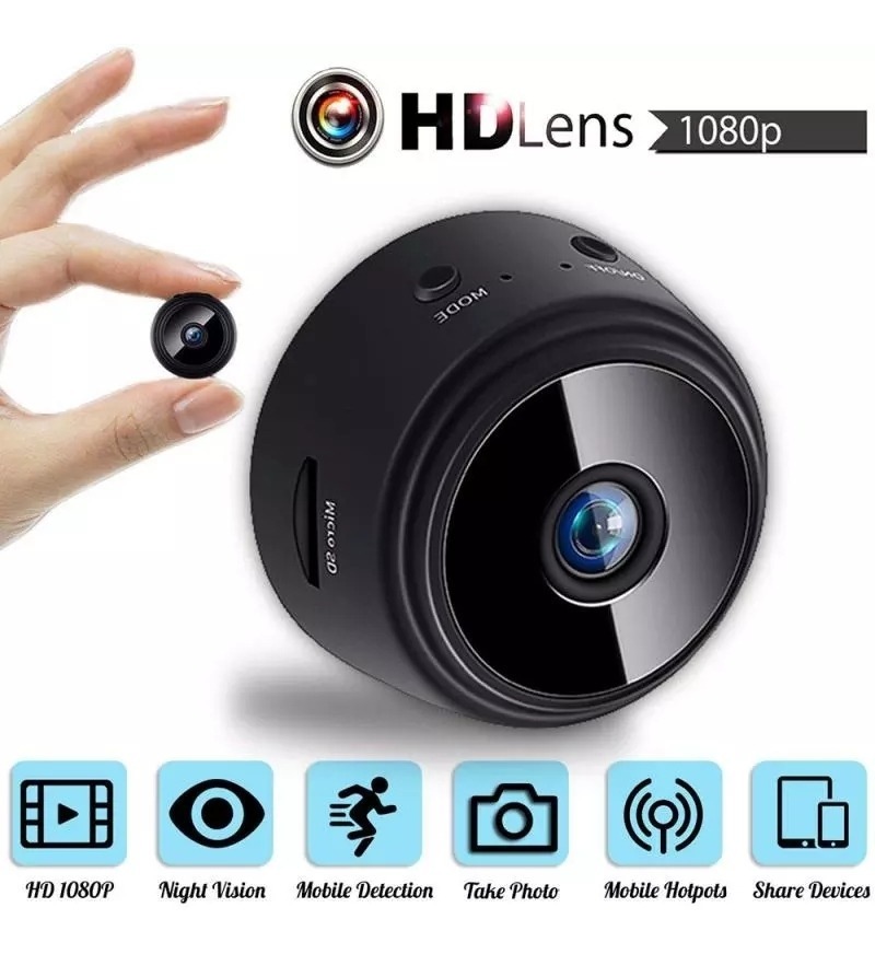 Mini Câmera Espiã Visão Noturna Hd Detecta Movimento Micr
