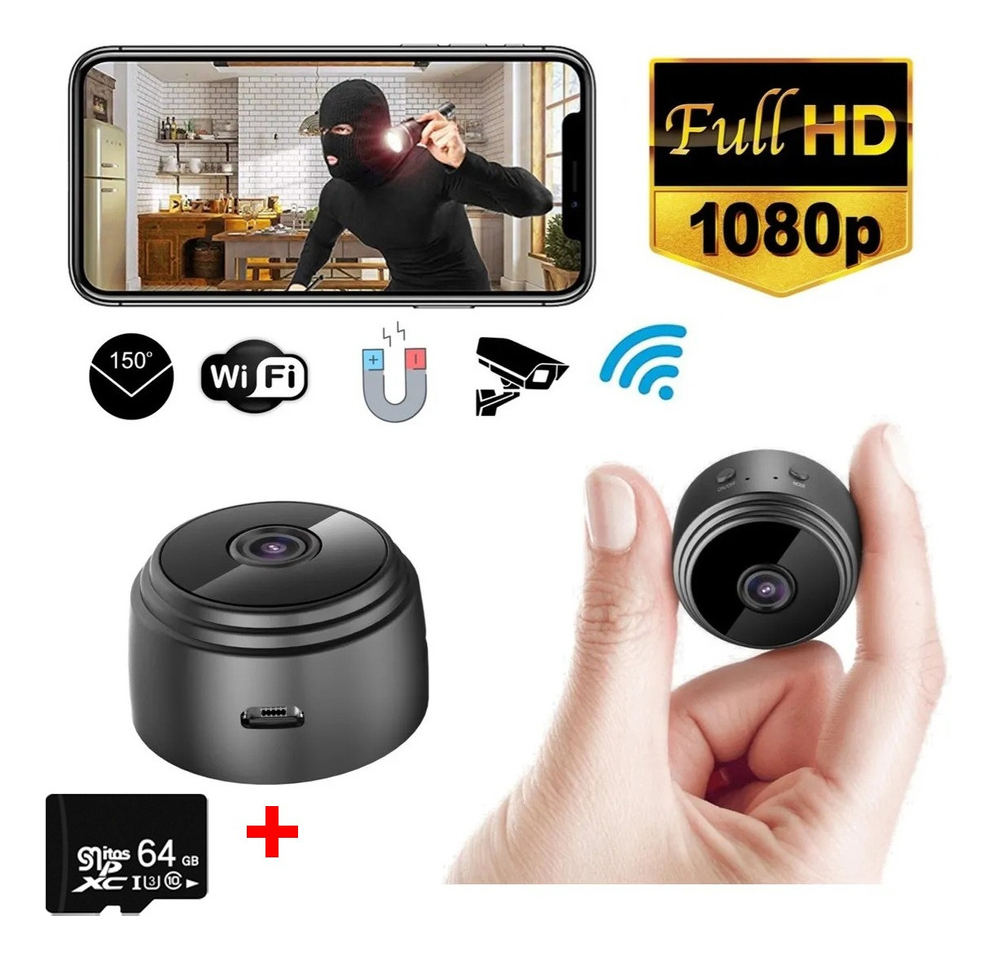 Mini Spy Camera Hd Detecta Movimento Micr +cartão De Memór