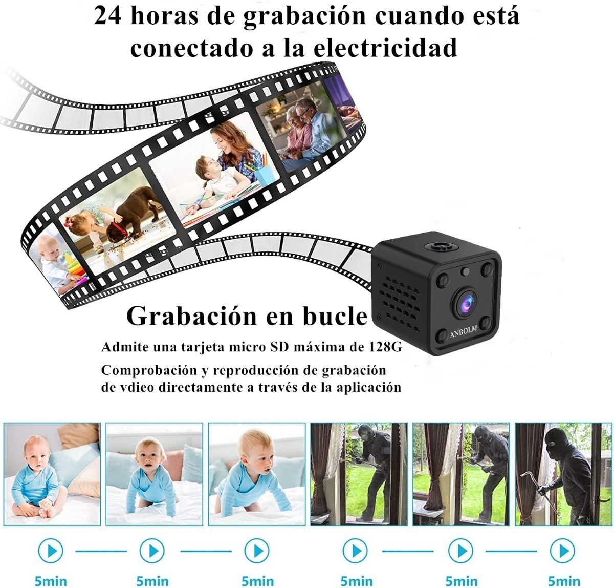2 Peças De Mini Câmera Espiã Wifi Hd 1080p Com Visão Noturna - Imagem 6