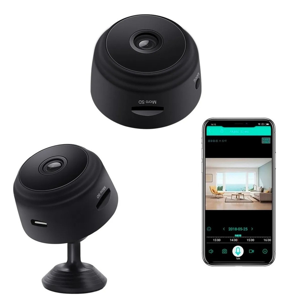 Mini Wifi Câmera Vigilância Cubo Longo Duração Hd 1080p