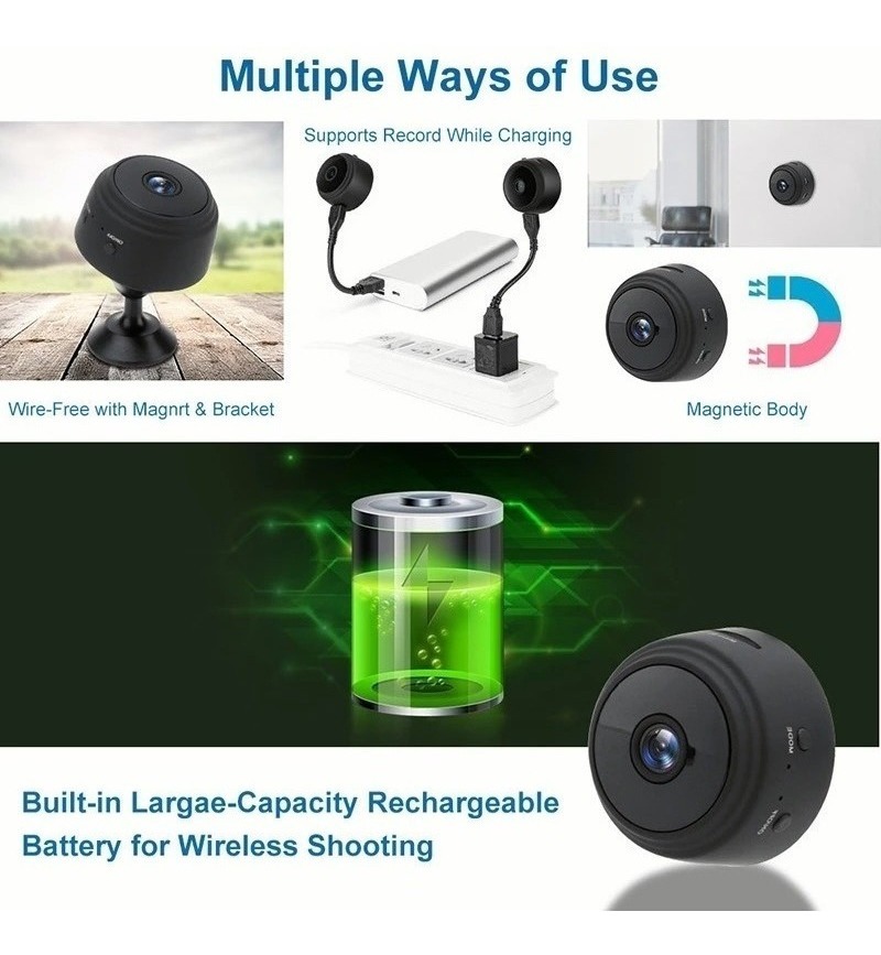 2x Câmera Espiã Miniatura Hd Wifi 1080p Com Visão Noturna - Imagem 10