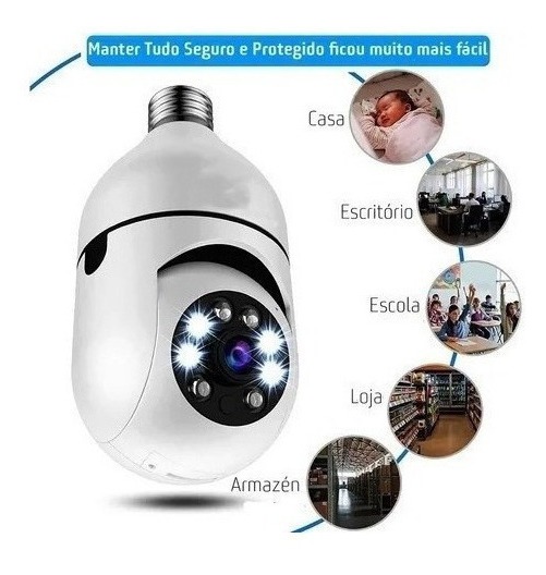 Lazhu Câmera Lampada Espia Câmera Intelbras Câmera Wifi - Imagem 6