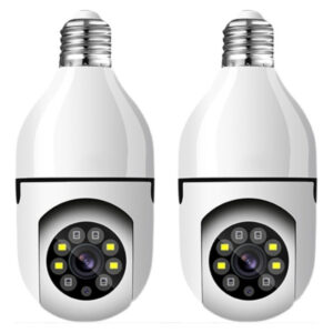 2 Peças Lâmpada E27 Mini Câmera 1080p Wi-fi Rastreamento