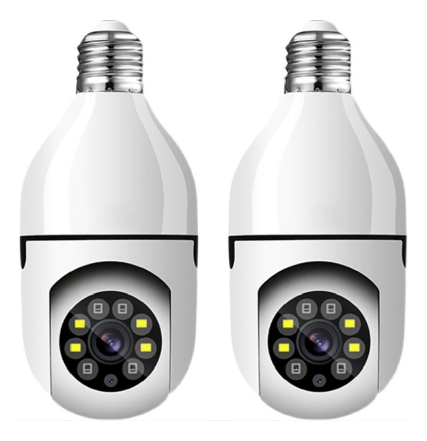 2 Peças Lâmpada E27 Mini Câmera 1080p Wi-fi Rastreamento
