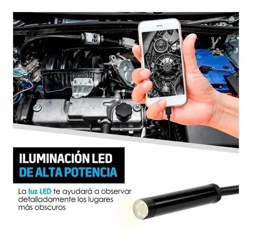 Endoscópio Câmera Otg Android 5m Cabo Usb Led - Imagem 4