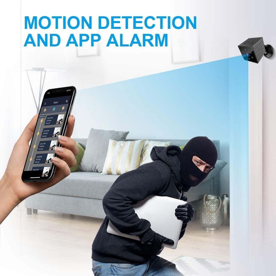 4k Night Vision Wifi Câmera Segurança Sem Fio Mini Filmadora - Imagem 4